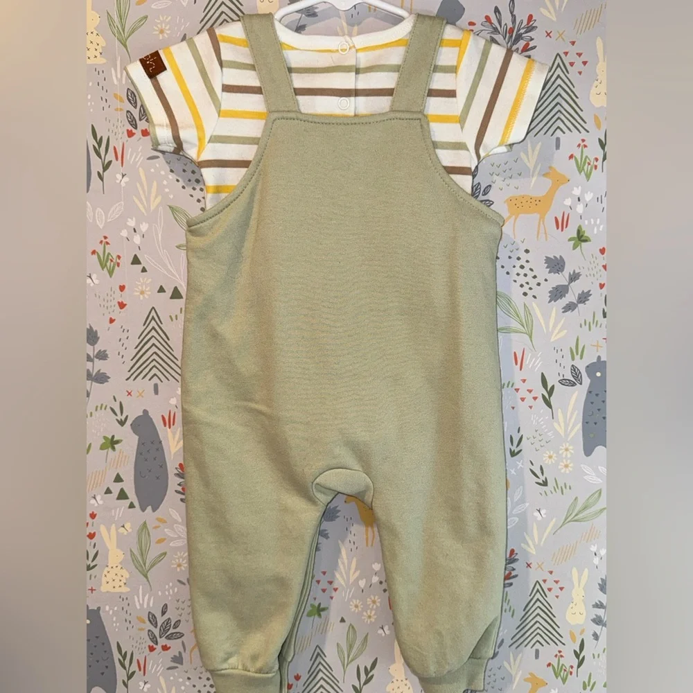 Disney Baby Winnie the Pooh and Tigger 2 Piece Baby Overall Set 6-9 Months - Picture 3 of 9